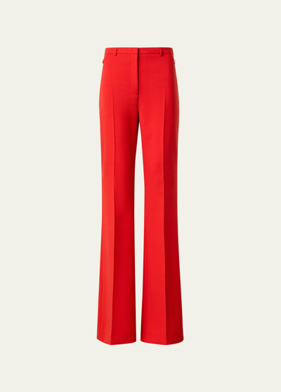 Akris Farrah Boot-cut Wool Pants In Cadmium