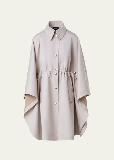 Akris Water Repellent Cape Coat In Greige