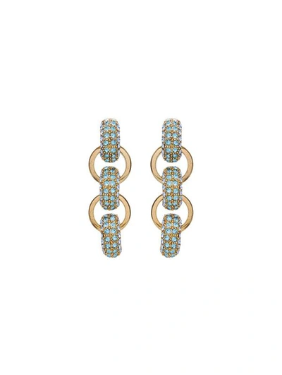 Oscar De La Renta Pavé Crystal Link Drop Earrings In Gold