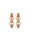 Oscar De La Renta Pave Bull Horn Double Link Earrings In Rose Multi