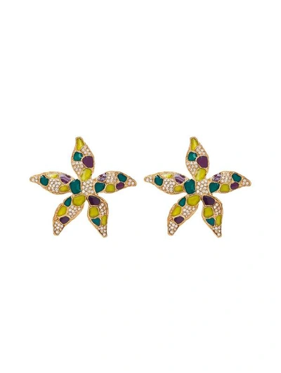 Oscar De La Renta Starfish Clip-on Earrings In Gold