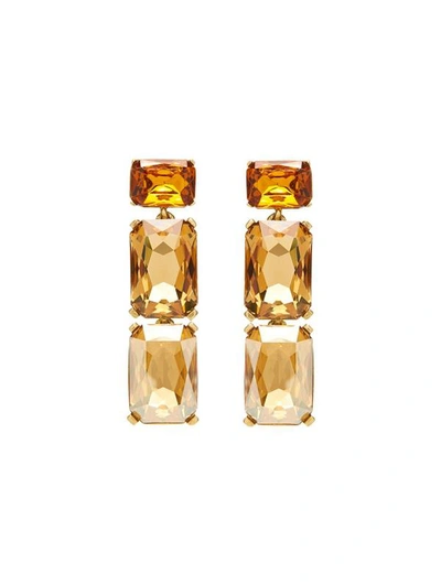 Oscar De La Renta Crystal-embellished Clip-on Earrings In Gold