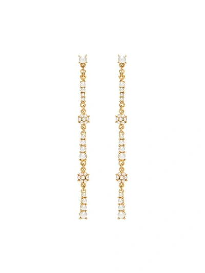 Oscar De La Renta Flower Pearl Earrings In White