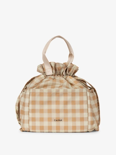 Calpak Insulated Lunch Bag In Gingham