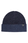 Bruno Magli Marled Ribbed Cuff Cashmere Beanie In Navy/denim