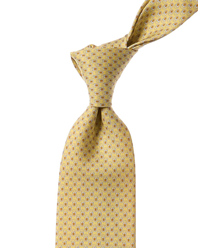 Ferragamo Mirage Silk Tie In Yellow