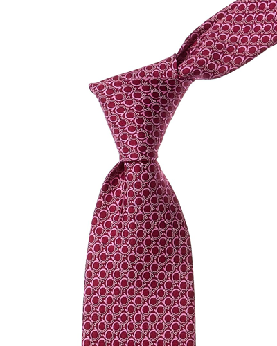 Ferragamo Idol Silk Tie In Pink