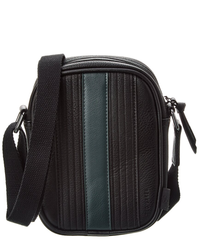 Ted Baker Everton Striped Faux Leather Flight Bag In Black