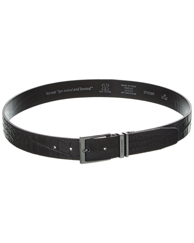 Ted Baker Fabiar Croc-embossed Leather Belt In Black