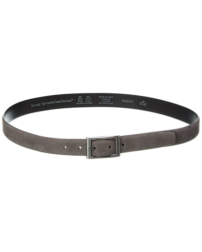 Ted Baker Chand Centre Bar Leather Belt In Grey