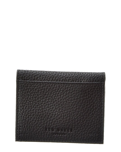 Ted Baker Pannal Color Leather Card Holder In Black