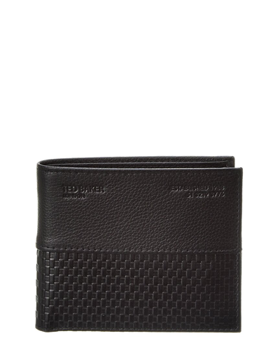 Ted Baker Romul Textured Bifold Wallet In Black