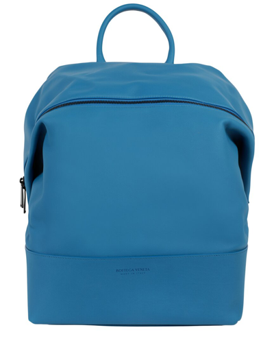 Bottega Veneta Leather Backpack In Blue