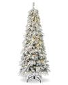 Seasonal Llc Seasonal Decor Frosted Acadia 5ft Pre-lit Flocked Mixed Pvc Slim Tree