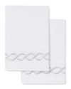 Melange Home 600 Thread Count Sateen Cotton Rope Embroidered Pillowcases In Grey