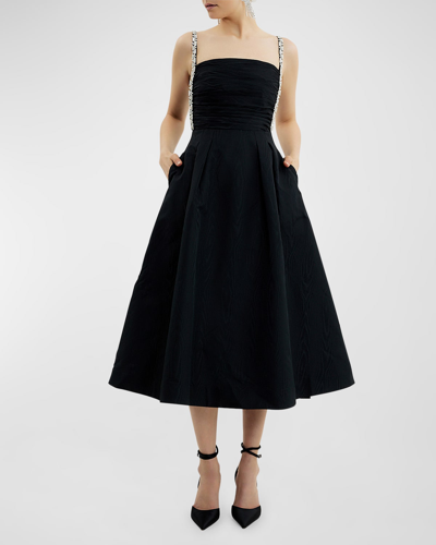 Rebecca Vallance Danielle Crystal-embellished Midi Dress In Black