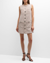 Veronica Beard Laurel Sleeveless Tweed Mini Dress In Ecru Multi