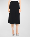 Theory Admiral Crepe Midi Trouser Skirt In Black