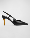 Gucci Priscilla Leather Slingback Pumps In Nero