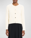 Theory Short Cashmere And Wool Knit Jacket In Iv