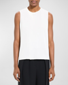 Theory Womens Ivory Sleeveless Regular-fit Silk Top In White