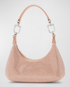 Giorgio Armani Large Palmellato Leather La Prima Bag In Nude