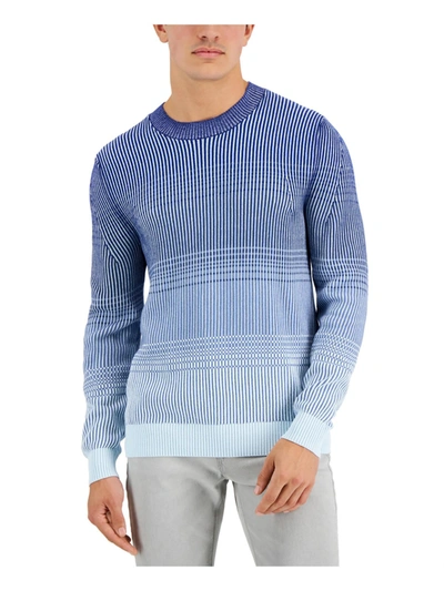 Alfani Mens Ombre Stripe Crewneck Sweater In Multi