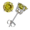 Vir Jewels 1.50 Cttw Yellow Diamond Stud Earrings 14k White Gold Round With Push Backs In White