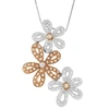 Vir Jewels 0.17 Cttw Diamond Pendant, Diamond Flower Pendant Necklace For Women In 10k White And Rose Gold With In White