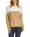 Vince Camuto Extend Shoulder Colorblock Sweater In White