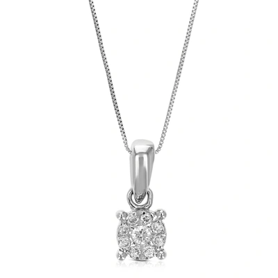Vir Jewels 1/12 Cttw 9 Stones Lab Grown Diamond Fashion Pendant Necklace .925 Sterling Silver 1/6 Inch With 18