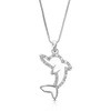 Vir Jewels 1/10 Cttw Lab Grown Diamond Dolphine Pendant Necklace .925 Sterling Silver 1/2 Inch With 18 Inch Cha In Silver