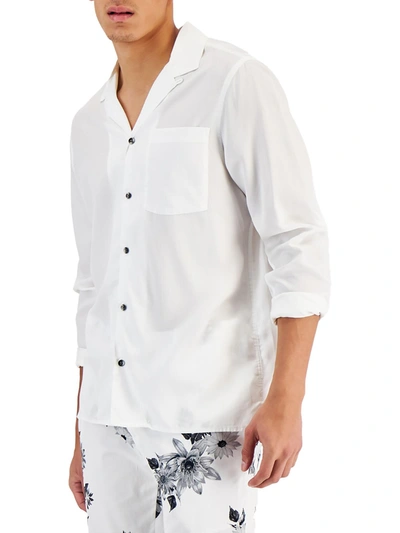 Inc Mens Crinkled Relaxed Fit Button-down Shirt In Multi