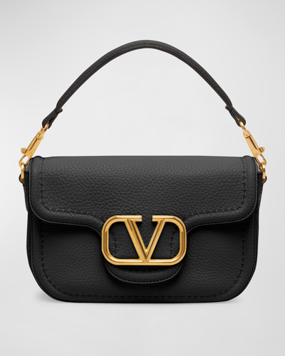 VALENTINO GARAVANI LOCO VLOGO FLAP LEATHER SHOULDER BAG