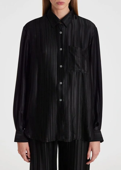 Paul Smith Stripe-pattern Long-sleeved Shirt In Black