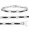 Vir Jewels 1 Ct Black Diamond Bracelet In Sterling Silver In Silver