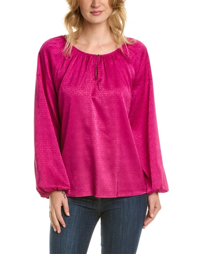 Vince Camuto Jacquard Satin Blouse In Pink
