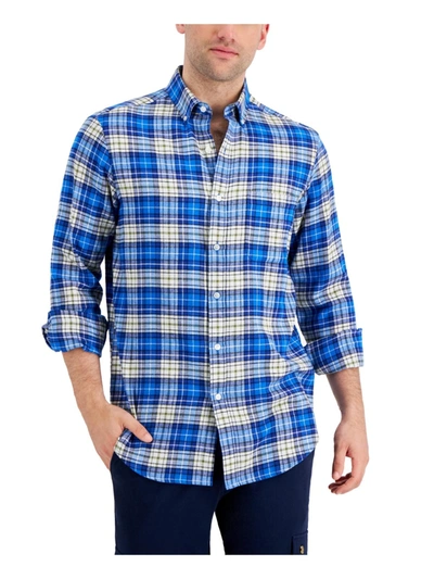 Club Room Mens Plaid Point-collar Button-down Shirt In Multi