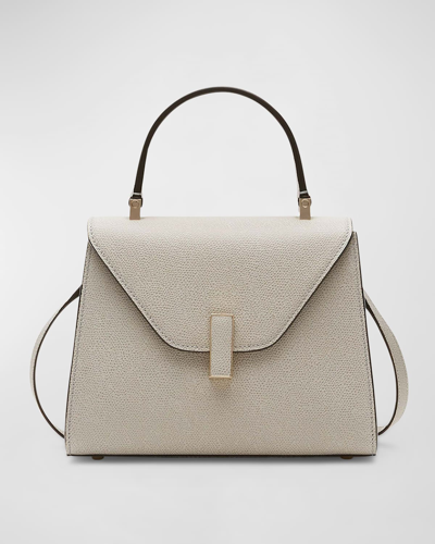 Valextra Mini Iside Grained Leather Bag In Green,khaki
