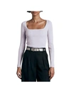 Rag & Bone Asher Rib Long Sleeve Top In Purple