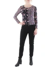 CRAVE FAME JUNIORS WOMENS FLORAL LONG SLEEVE PULLOVER TOP