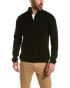 AMICALE CASHMERE 1/4-ZIP CASHMERE FUNNEL SWEATER