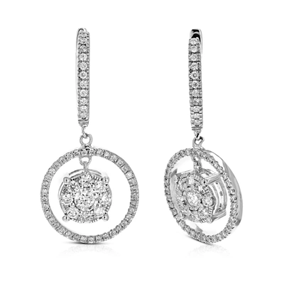 Vir Jewels 1 Cttw 190 Stones Round Lab Grown Diamond Dangle Earring .925 Sterling Silver Prong Set, 2/5 Inch