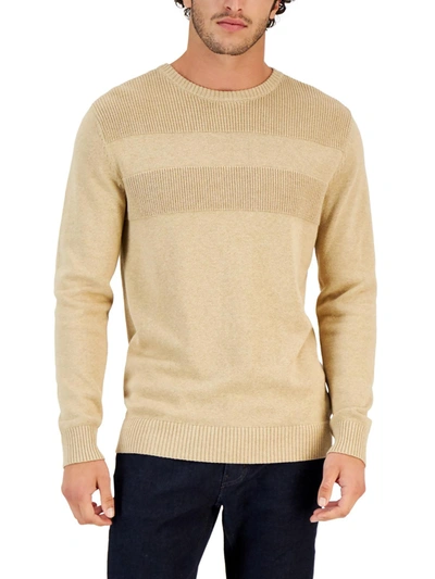 Club Room Mens Cotton Ribbed Trim Sweater In Multi