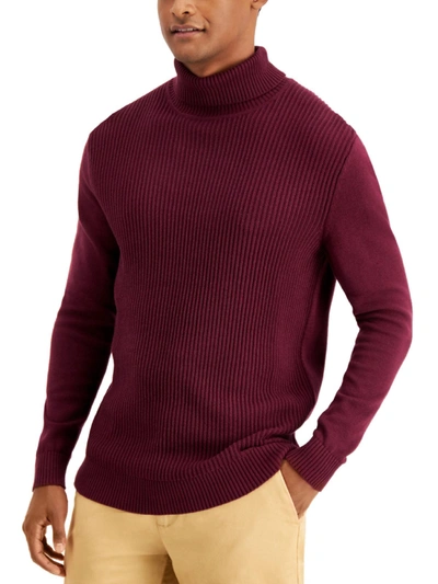 Club Room Mens Textured Cotton Turtleneck Sweater In Multi