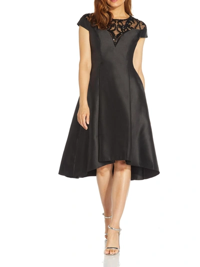 Adrianna Papell Womens Pleated Maxi Cocktail And Party Dress In Black