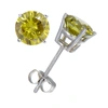 Vir Jewels 3/4 Cttw Yellow Diamond Stud Earrings 14k White Gold Round With Push Backs In White