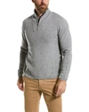 AMICALE CASHMERE 1/4-ZIP CASHMERE FUNNEL SWEATER