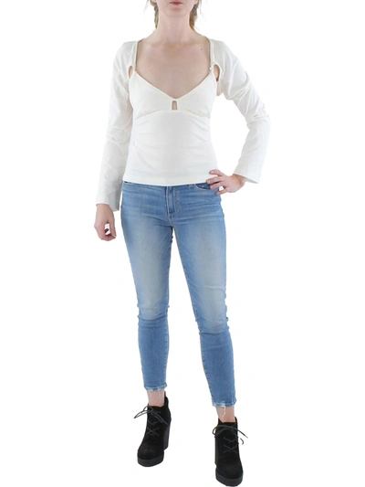 Jonathan Simkhai Dakota Womens Modal Open Back Pullover Top In White