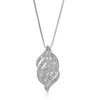 VIR JEWELS 1/12 CTTW LAB GROWN DIAMOND FASHION PENDANT NECKLACE .925 STERLING SILVER 2/5 INCH WITH 18 INCH CHAI